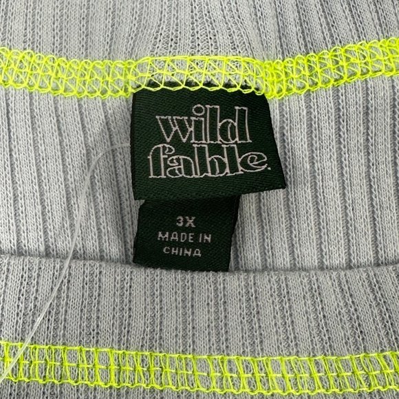 Wild Fable Women's Size 3X Long Sleeve Slim Fit Baby Ribbed Tee Shirt Blue New - Picture 5 of 13